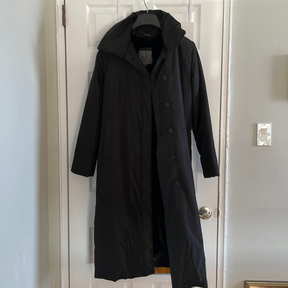 Genuine rabbit fur lined coat, Calvin Klein, size XS. Gently used.